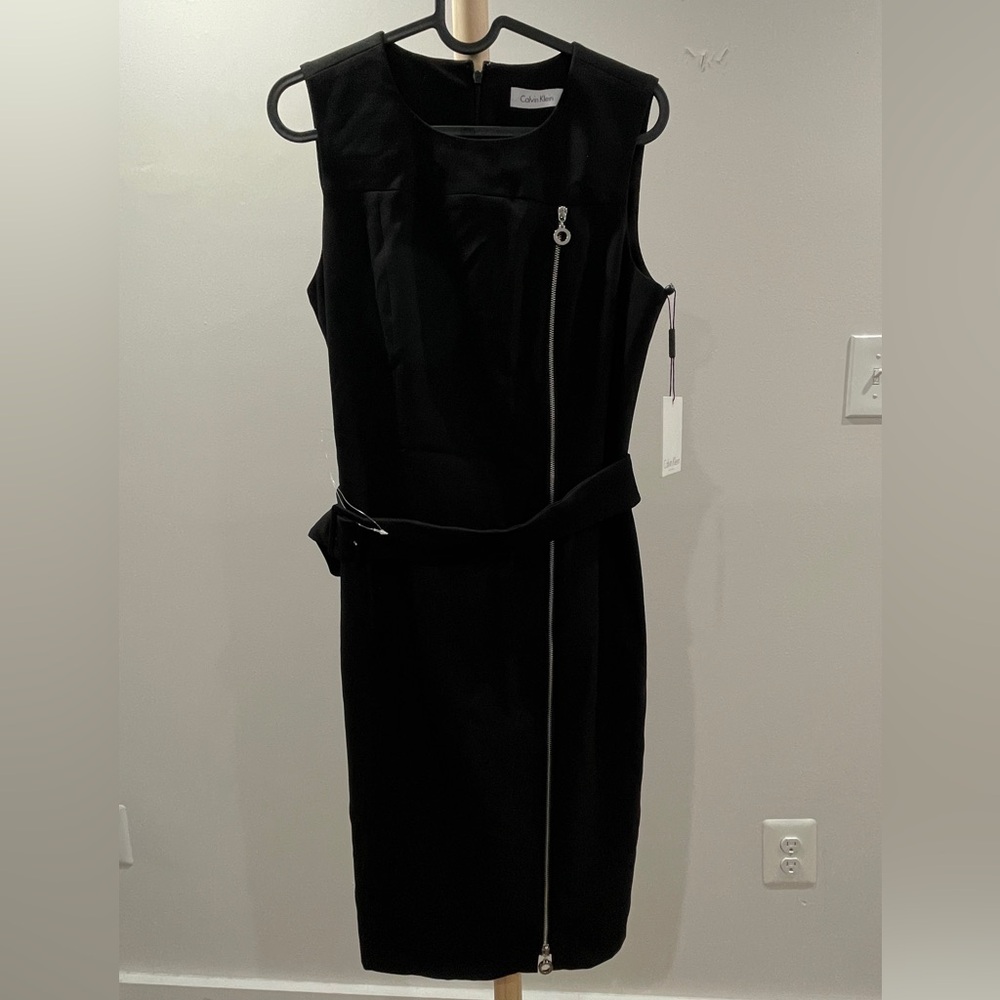 NWT Calvin Klein black sleeveless sheath dress size 4